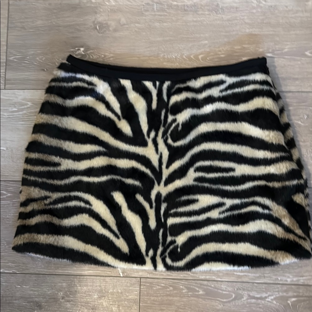 Anna Sui Zebra Print Mini Skirt - Black And Cream